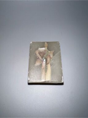 Decorative carved stone trinket box